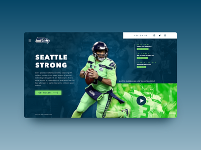 Seattle Seahawks Home adobexd creative direction design nfl seahawks ui ux web design