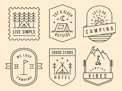Camping design icon illustration logo