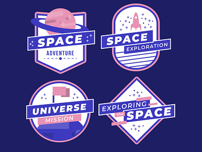 Space adventure design icon illustration logo vector