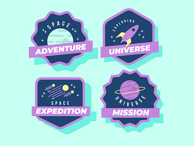 Space adventure design icon illustration logo vector