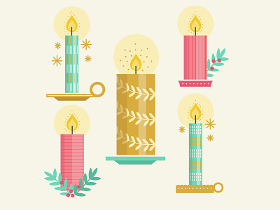 Candles design flat illustration vector