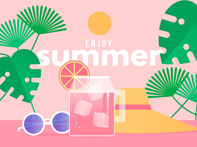 Enjoy summer design flat illustration summer vector