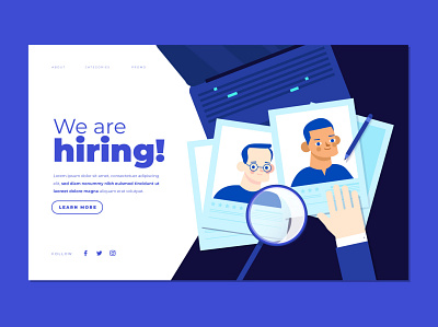 Hiring! design flat hiring illustration vector