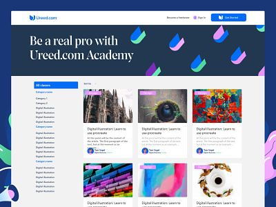 Ureed academy colorful ui ui design uidesign uiux ux web web design webdesign website
