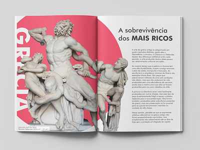 A sobrevivência dos mais ricos ancient composition graphic design greek greek art magazine spread