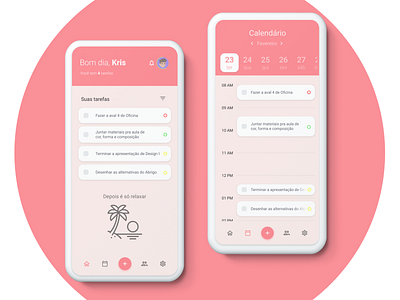 Not Pink To-Do App app calendar interface design not pink pink timeboxing to do todo ui