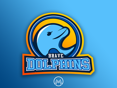 Brave Dolphins Presentation 2d logo branding concept esports illustration logo mascot mascot design mascot logo vector