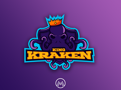 King Kraken Mascot Logo 2d logo branding concept esports illustration logo mascot mascot design mascot logo vector