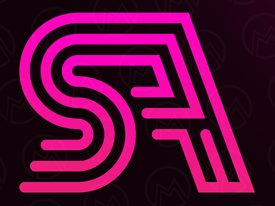 S + A Logo Concept 2d logo minimalistic monogram simplistic