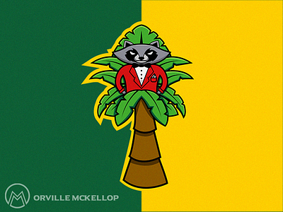 Raccoon in a Palm Tree Mascot Logo branding concept design esports logo mascot mascot design mascot logo palmtree raccoon vector