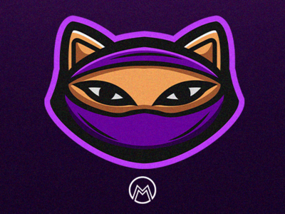 Ninja Kat Mascot Logo 2d logo branding concept esports logo mascot mascot design mascot logo
