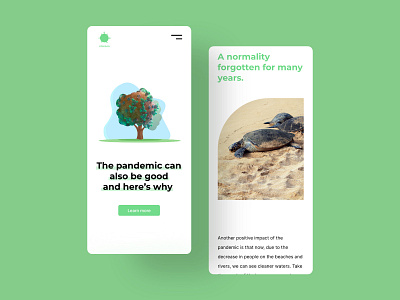 The impact on the environment after the coronavirus coronavirus covid 19 design illustration minimalist typography ui ux web web design