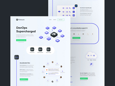 Flinkwerk - Landing Page branding clean design devops flinkwerk graphic design green illustration landingpage line logo lucasaranha minimalist purple ui ux vector web design