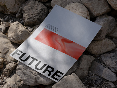 Future Poster branding dailyposter design future graphic design illustration minimalist orange poster rocks typography vector