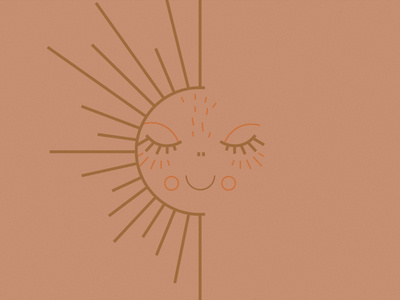 Sleepy Sun celestial face icon illustration mystical sun sunshine vector