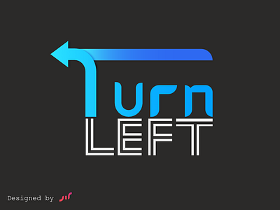 Turn Left logo design design icon i̇llustration logo monogram typographic typography vector