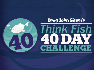 40 Day Think Fish Challenge Logo app facebook facebook app fast food fish lent mobile seafood