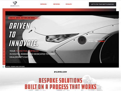 Driven automotive bespoke design digital agency landing page microsite ui ux webflow