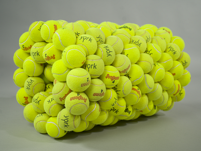 Furniture made entirely out of up-cycled tennis balls. chuffle design furniture tennisballs