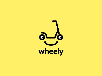 Wheely logo illustration logo ridesharing scooter transportation