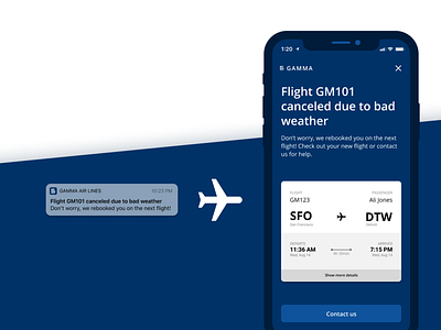 Daily UX Writing Challenge: Day 1 - Flight Cancellation airlines content design content strategy notification travel ui uidesign ux ux writing