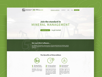 MineralWare fort worth landing page mineral one page software web web design