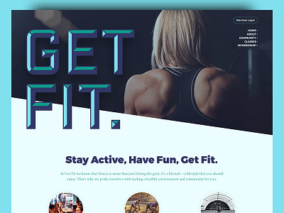 Get Fit. fitness gym header ui web webdesign website