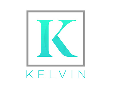 "K" Lettermark blue contour gradient k kelvin lettermark logo vector