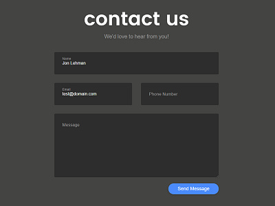 Contact Us Form [Codepen Included] code codepen contact development email form live ui ui8 ux