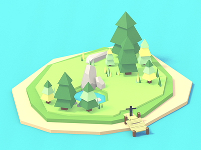 Game Concepting bright concept game idea42 island lowpoly nature ocean