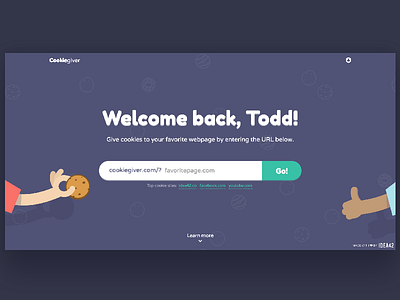 Cookie Giver - Signed In cartoon cookie form illustration input people ui ux web