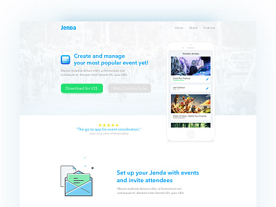 Jenda Landing Page app front end frontend ios jenda landing mobile ui ux web