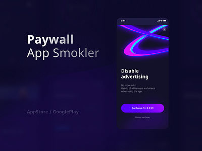 Paywall for Smokler app appstore design googleplay gradient illustration inspire mobile app mobileapp pay paywall popup smoke trend ui ui design ux ux ui ux design vector