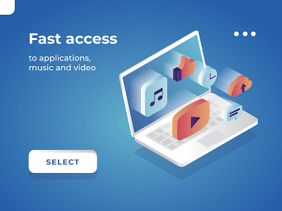 Fast access access app application cloud computer device fast laptop message music video white