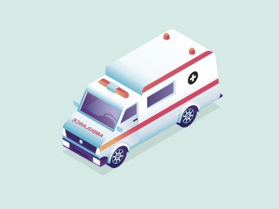Ambulance ambulance car emergency isometry red set white