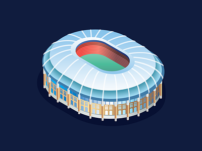 Luzhniki Stadium arena building complex football gradient isometric isometry moscow russia sport stadium