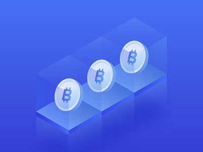 Bitcoin. Isometric bit coin icon.