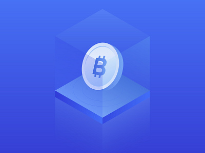 Bitcoin. Isometric bit coin icon.