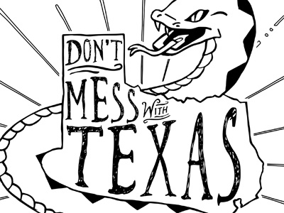 Don't Mess With Texas illustration snake texas