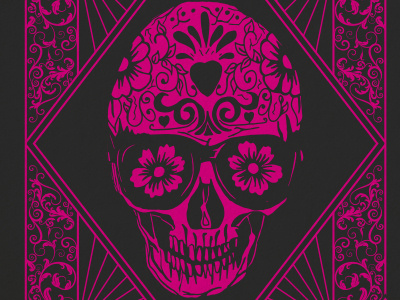 Skull Day of the Dead Birthday Card dayofthedead illustration skull skull and bones