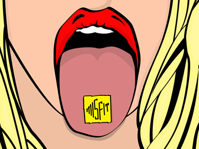 Tongue blonde illustration lsd