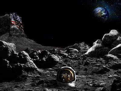 Neil Armstrong Tribute Poster armstrong manipulation moon landing tribute photoshop space