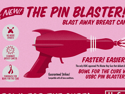 Pin Blaster Ray Gun Bowl For The Cure bowling