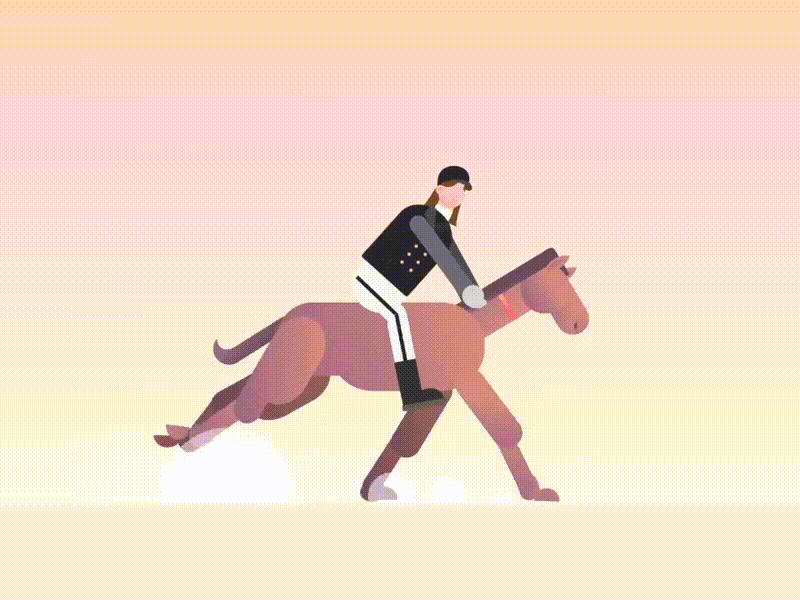 horse-riding aftereffects animal animation design flat illustration loop motiongraphics vector