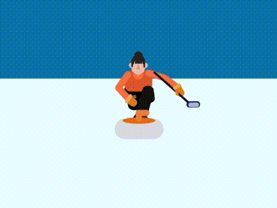 curling aftereffects animation curling design flat illustration loop motiongraphics olympic sports vector winter