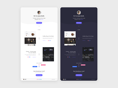 Single page Portfolio UI design landingpage minimal portfolio page ui