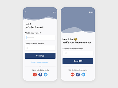 App Sign up screens app design design signup ui userinterface