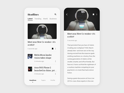 News App UI app design news app ui