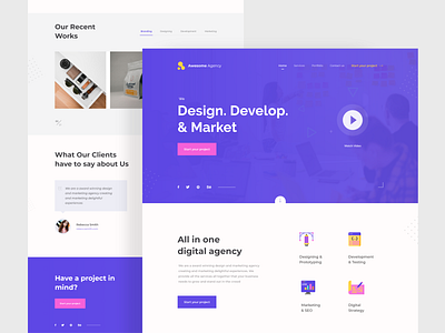 Agency Landing page agency website branding color landingpage minimal portfolio ui userinterface webdesign