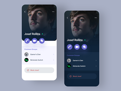 User Profile for Chat App app design chat app design messenger app minimal profile design ui user profile userinterface